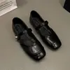 Zapatos de Mujer Estilo Francés, Elegantes Zapatos Planos Mary Jane Marrones Novedad Verano 2026, Zapatos de Hada Cuadrados Estilo Chanel
