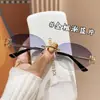 Novos Óculos de Sol Sem Aro Estilo Europeu e Americano Personalizados Versáteis Proteção Solar Óculos de Sombra Óculos de Sol Unisex de Alto Padrão para Negócios