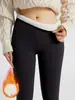 Calça de Yoga Popular da Amazon, Estilo Europeu e Americano, Forrada com Lã para Outono e Inverno, Cintura Alta, Alta Elasticidade, Skinny, Levanta Bumbum, Calça Esportiva