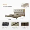Cama de Casal de Couro Tendência para Uso Doméstico de Luxo Leve, Cama de Casamento, Modelo Novo Moderno Simples e Confortável para Quarto Principal, Cama Grande de Madeira Maciça