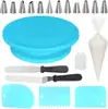 Amazon Plato Giratorio para Pasteles de 69 Piezas, Boquillas para Decorar Pasteles, Manga Pastelera Desechable, Raspador de Crema
