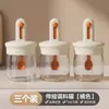 Compartimento para Cuchara Separado Retráctil Tarro de Condimentos Sellado Caja de Condimentos a Prueba de Humedad Cocina Hogar Tarro de Sal Almacenamiento Botella de Vidrio para Condimentos Tarro