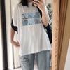 Camiseta de manga corta estilo Hong Kong bf Strange Flavor Loose Student Mori Super Fire cec 2021 para mujer, de media manga, estilo funerario moderno.