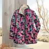 2025 Sitio Independiente TEMU Moda Femenina Abrigo de Algodón Acolchado Serie Estampado de Leopardo Estampado Digital Botón Abrigo de Algodón para Mujer