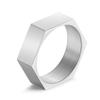 Anillo Hexagonal Brillante Grabado Simple de Acero de Titanio para Hombre Estilo Ins Europeo y Americano Estilo Neutro Joyería de Mano de Acero de Titanio Venta al por Mayor