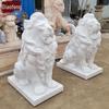 Leões de Pedra de Mármore Estilo Europeu em Estoque do Fabricante, Pedra para Exterior Hotel Villa Escultura em Pedra Ocidental Ornamentos de Porta