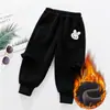 Pantalones de Forro Polar para Niñas Estilo Nuevo de Invierno, Leggings Elegantes con Borde Ondulado de Dibujos Animados, Pantalones Versátiles que Cubren la Cintura para Bebé Niña, Modernos