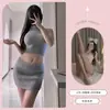 Lencería Sexy, Suéter Morado Sexy y Atractivo, Cuello Alto Pequeño, Conjunto de Falda Corta Sexy que se Ajusta a la Cadera, Lencería Coqueta y Divertida