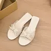 Sandalias de Encaje Estilo Hada Francesas Slip-On Modelo Nuevo Verano 2026 para Uso en Exteriores, Elegantes Sandalias de Cuña para Viajar al Trabajo