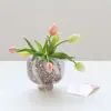 Casa Bi Xuan Viento Silencioso Molienda Gruesa Gradiente Burbuja Boca Pequeña Flor Vidrio Venta al por Mayor Entrada Hogar Decoración Suave Jarrón