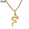 Colar Punk Masculino Personalizado com Pingente de Cobra Animal Novo Europeu e Americano Transfronteiriço Moda Tendência Masculina Aço Inoxidável Cobra Animal Colar