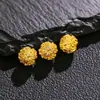 Plata S925 Chapada en Oro Incrustada con Diamante Crisantemo de Cuatro Caras Cuentas Redondas Accesorios DIY Nuevo Chinoiserie Tendencia Nacional Versátil Accesorios de Cuentas Separadoras
