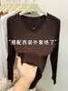 Outono 2026 Estilo Coreano Gola V Manga Longa Camada Base Top para Mulheres Toque de Alta Qualidade Emagrecedor Valorizador Roupa Íntima Elegante Redutor de Idade Top Tendência