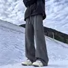 Pantalones impermeables con forro de polar para hombre para otoño e invierno, pantalones de trabajo holgados rectos de moda para exteriores, pantalones casuales gruesos