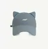 Gorra de Béisbol de Orejas de Gato Dulce y Linda, Original y de Moda para Mujer, Estilo Coreano, Ala Ancha, Circunferencia de Cabeza Grande, Gorra Pico de Pato para Adelgazar el Rostro