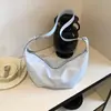 Nova Bolsa de Dumpling Estilo Coreano Simples com Padrão Lichia para Mulheres, Couro Macio Versátil Fashionável para o Dia a Dia Ombro Transversal
