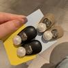 2024 Dongdaemun Nuevo Negro Sencillo Pasador de Perla Pequeño Estilo Chanel Lujo Ligero Pasador de Diamante Brillante Pinza de Flequillo de Alta Calidad