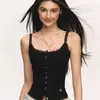 10183 # Estilo Novo de Verão Renda Pura Renda Botão Design Camisola Slim Fit Peça Única Feminina com Bojo