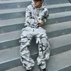 Comercio exterior Europeo y Americano AliExpress estampado de camuflaje estilo pareja moda urbana de moda suéter sudadera holgada y pantalones casuales de pierna ancha