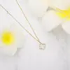 Moda Transfronteriza Europea y Americana Elegante Colgante de Cuatro Hojas con Diamantes Completos Collar Chapado en Oro de 14K Lujo Ligero Trébol de la Suerte Nuevo Estilo de Nicho