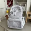 Mochila Transparente Azul Gelo Claro Japonesa DIY Janela Atmosfera de Passeio de Compras na Rua Pequena Mochila