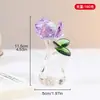 Enfeites de Rosa de Cristal de Cabeça Dupla com Design de Flor Dupla, Tema Amor Eterno, Exclusivo Transfronteiriço Decorações de Casa de Luxo Leve para Mulheres