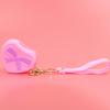 Carteira de Moedas de Silicone Coração de Desenho Animado Carteira Barbie Infantil Chaveiro Pequeno Pingente Bolsa de Armazenamento Carteira Feminina Bolsa para Fone de Ouvido
