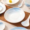 Juego Combinado de Tazones, Platos, Platos de Servicio y Vajilla de Porcelana Cerámica Songfa Personalizado para el Hogar, Set de Vajilla Sencillo y Fresco, Tazones y Platos de Lujo Ligero
