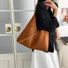 Bolso de Axila de Gamuza de Gran Capacidad para Mujer, Bolso de Hombro Texturizado Casual Ligero, Bolso Tote Retro Casual Mate para Viajero