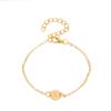 Pulsera Delicada de Oro 26 Letras Inglesas ABCDEFGHIJKLMNOPQRSTUVWXYZ Pulsera Redonda Grabada de Marca