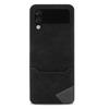 Costura simples adequada para Samsung Z FLIP4 capa de couro dobrável para cartão Z FLIP3 sensação de pele padrão de bezerro cor de contraste da moda