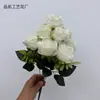 Buquê artificial de rosa de neve com 9 cabeças, centro de mesa para corredor de casamento, arranjo floral, flores artificiais para decorações de arco de hotel, flores de seda