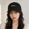 Gorra de Béisbol Bordada con Letras Estilo Coreano para Mujer, Protección Solar Versátil, Circunferencia de Cabeza Grande, Ala Ancha, Sombrero de Sol Tipo Pato Adelgazante para Hombres