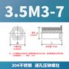 Tuerca remachable hexagonal de acero inoxidable en stock M3M4M5 con orificio pasante SOS-3.5M3/M4/304