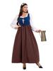 Amazon 2025 Novo Vestido de Corte Europeu Roupas Retrô Medievais Vestido Vapor Floral Floral Fazenda Colonial