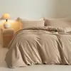 Juego de Cama de Satén de Algodón 100S de Fibra Larga de Alta Gama, Cuatro Piezas, Cálido para Otoño e Invierno, Sábana y Funda de Edredón de Algodón Puro