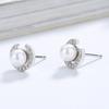 S925 Sterling prata brincos de contas moda feminina Ins estilo estilo coreano simples elegante personalizado c- tipo diamante doce orelha joias