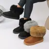 Sapatos de algodão médio-quentes raposa atacado botas de neve femininas cano baixo mais veludo sapatos femininos botas de algodão fabricante tamanho grande peludo inverno