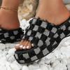 Pantuflas de mezclilla para mujer 2023 verano transfronterizo nuevo comercio exterior talla grande chanclas de playa sandalias de una tira suela gruesa mezclilla