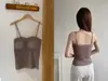 Camisola cálida popular de otoño e invierno con almohadillas en el pecho, forrada de forro polar, encaje engrosado, hermoso diseño de espalda cruzada, top de tubo talla grande para mujer