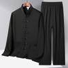 Traje Tang Chino Nuevo para Hombre y Mujer Traje de Tai Chi Traje Retro Primavera y Verano Seda Helada Pareja Manga Larga Traje de Dos Piezas Traje Han Delgado Otoño