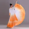 Saia de Dança Clássica Dança Clássica Chinesa Dança de Xinjiang Saia de Gaze para Prática Feminina Adulto Meio Comprimento Roupa de Performance Cintura Alta
