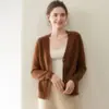 Otoño e Invierno Nuevo Cardigan Grueso de Cuello V Suave y Ceroso de Cachemira Ropa Exterior para Mujer Moda Estilo Coreano Suéter de Puntos Coloridos Chaqueta de Punto