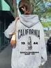 Sudadera california Sudadera con capucha europea y americana Sudadera lisa con letras Sudadera extragrande