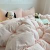 Juego de Cuatro Piezas de Terciopelo de Leche Camelia de Invierno Funda de Edredón Engrosada Juego de Tres Piezas de Franela para Dormitorio de Estudiantes Juego de Ropa de Cama de Terciopelo Coral