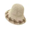 Sombrero de Paja Tejido a Mano para Vacaciones de Verano, Playa, con Ala Grande, Protector Solar, Anti-ultravioleta, para Sombra Facial, Moda para Mujer