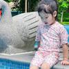 Roupa de Banho Infantil 26Ss Verão Novo Produto Meninos e Meninas Bebês Maiô de Peça Única Estampado Roupa de Banho de Praia Macacão