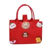 Bolsa de Fieltro de Dibujos Animados Linda Bolso de Mano Bolsa de Mamá Bolsa de Regalo Bolsa para Lonchera Bolso Sencillo Versátil Bolsa de Compras Grande