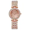Comercio Exterior Más Vendido Moda Patrón Romano Incrustaciones de Pedrería Reloj de Dama Reloj para Mujer Reloj de Cuarzo Pulsera Estilo de Mujer Pulsera de Reloj de Pulsera