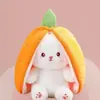 Juguete de Peluche de Conejo Fresa y Conejo Zanahoria de Nuevo Aliento Transfronterizo con Concierto, Brillante y Transformable, Música y Luz